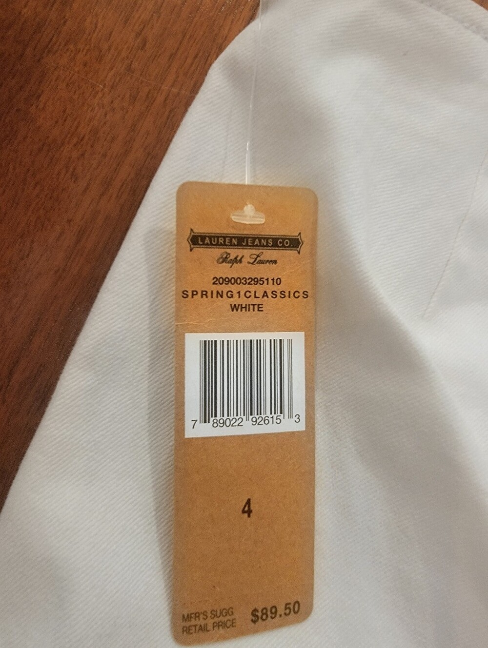 Lauren Jeans Co. Ralph Lauren Off White Straight Leg Pants Size 4 NWT - Picture 6 of 12
